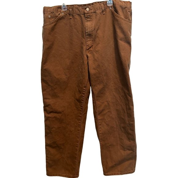 Dickies Relaxed Fit Brown Denim Jeans 44 X 32, Cotton‎ Straight Leg - Picture 1 of 2